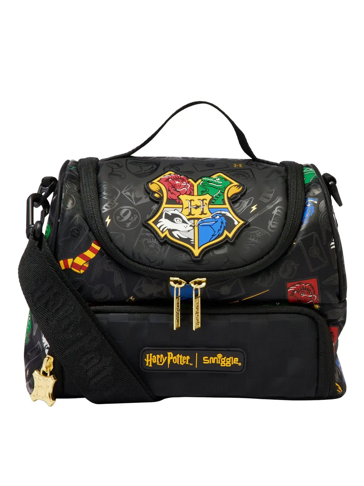 Smiggle Harry Potter Double Decker Lunchbox With Strap - Black 1