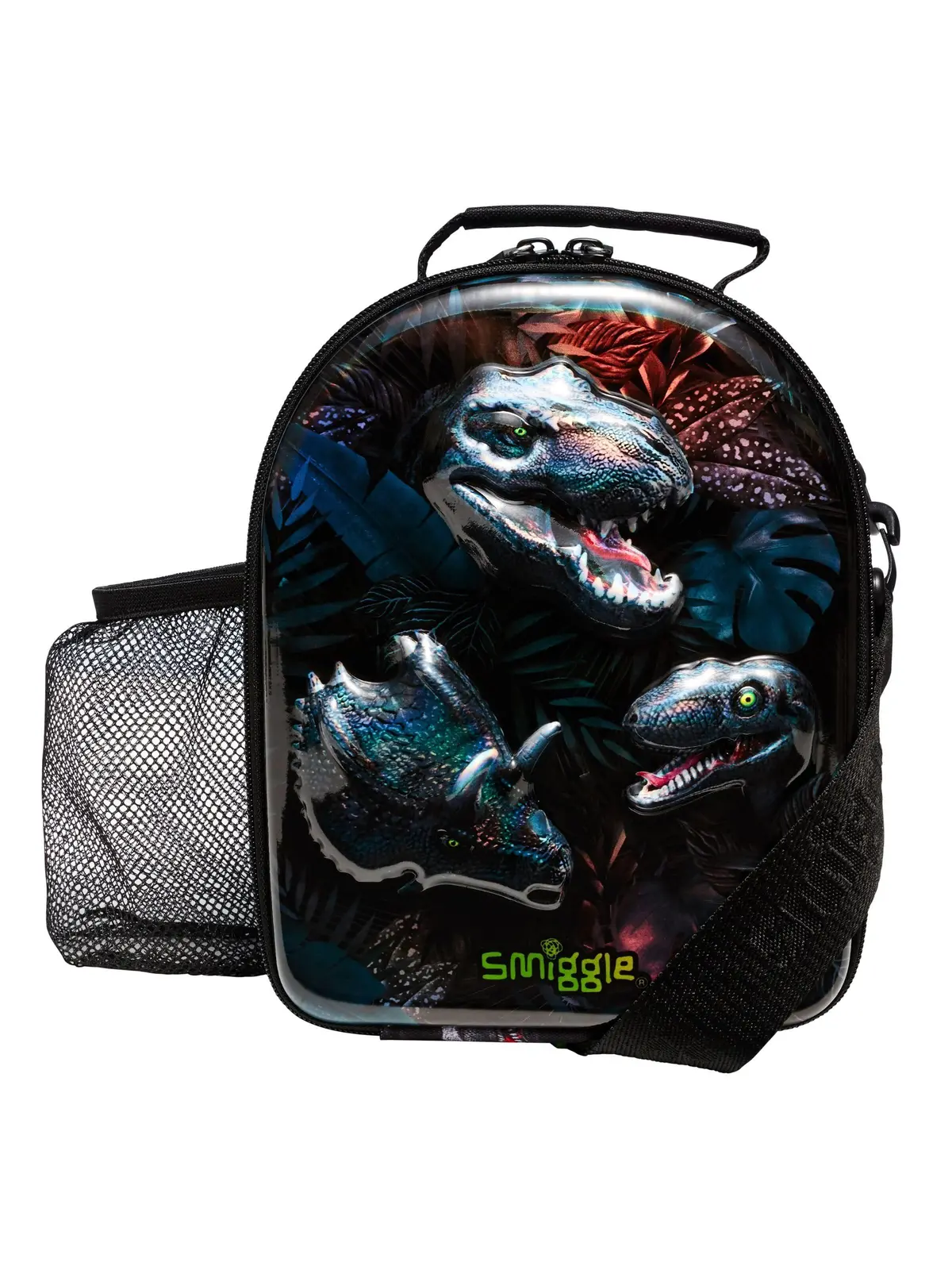 Smiggle Roarsome Hardtop Curve Lunchbox With Strap - Black 1