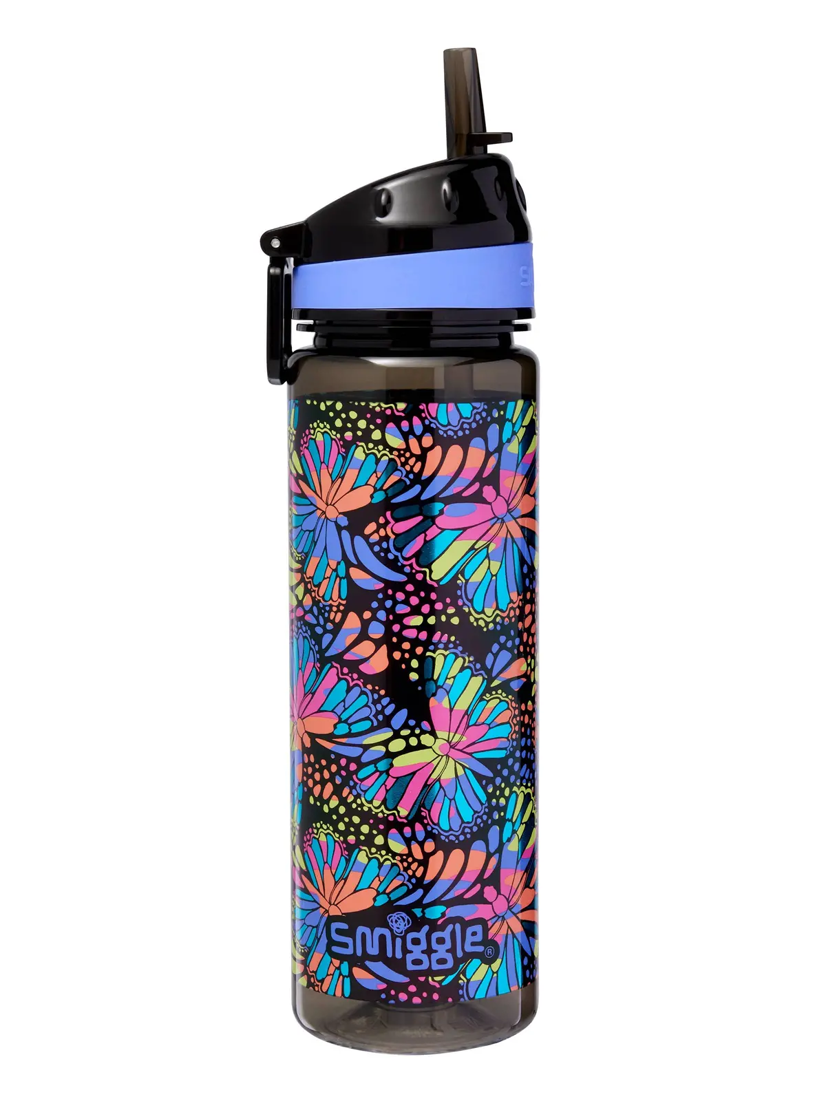 Smiggle Vivid Drink Up Plastic Drink Bottle - Black Mix 1