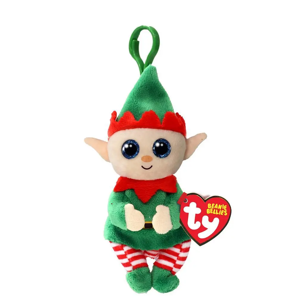 Ty Beanie Boo's Clip Christmas Elf Green Belly 7Cm 1