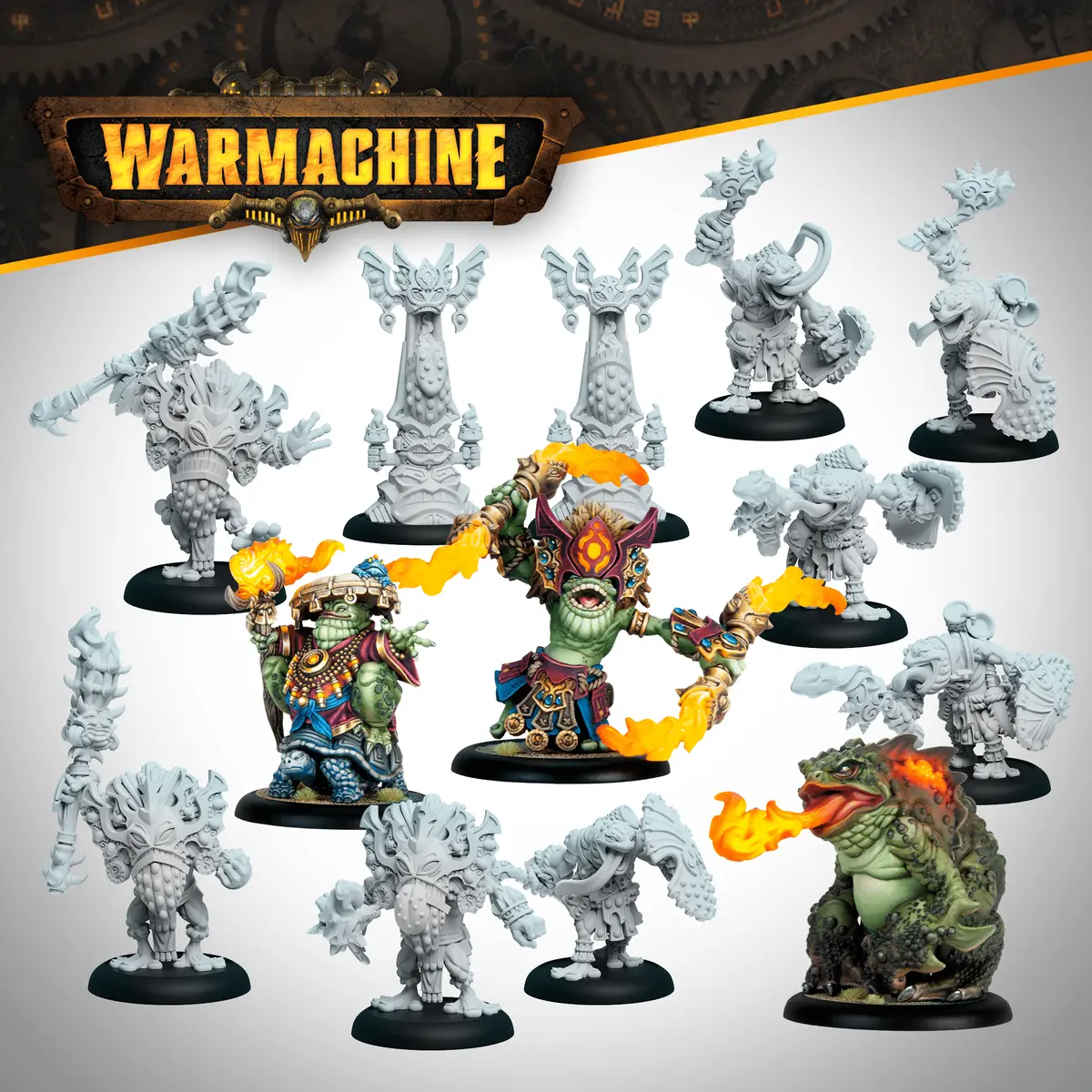 Warmachine: Southern Kriels Fire Tongue Warriors Command Cadre 1