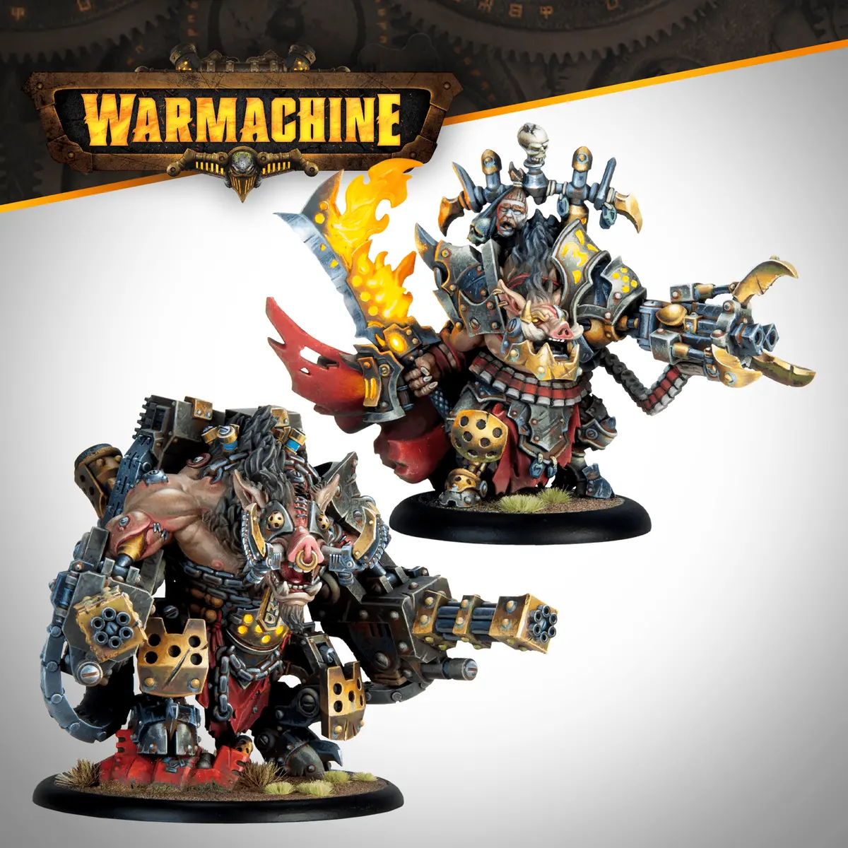 Warmachine: Emperor Carver Ultimus Esquire Iii & War Boar Mmd47 1