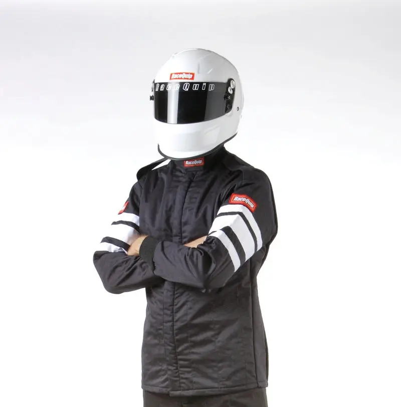 Racequip Sfi-5 Rated Racing Jacket – Black Flame-Resistant Suit, Medium Size 1