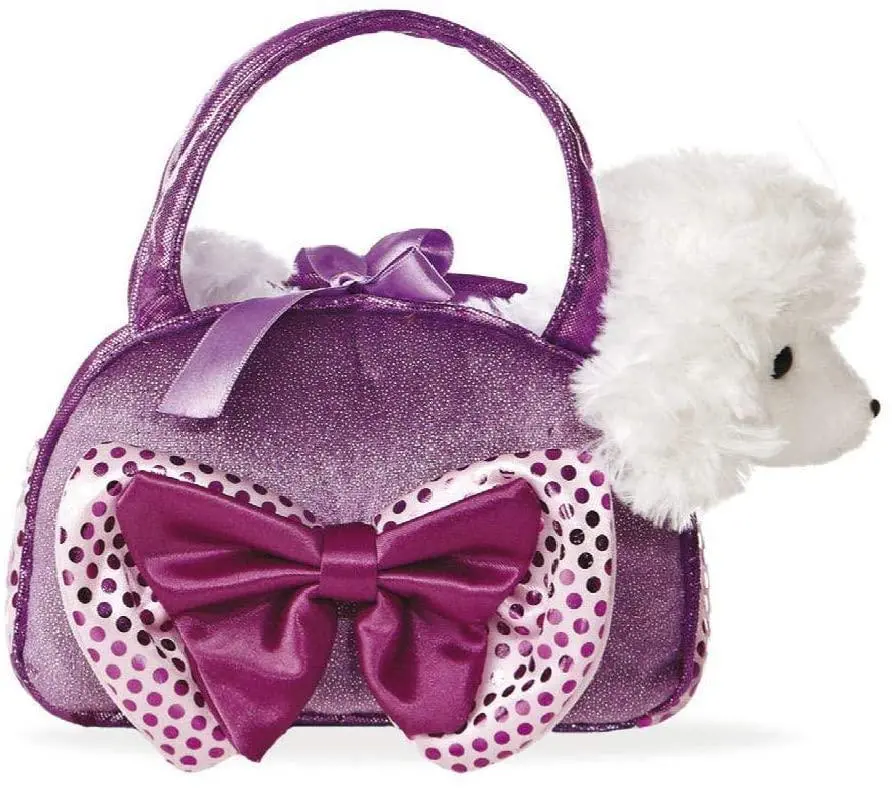 Aurora Fancy Pals Pek-A-Boo Pet Carrier With Poodle Purple With Bow 1