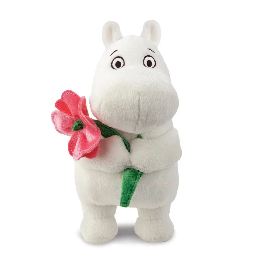 Moomin Standing 6.5-Inch Soft Toy With Pink Flower 1