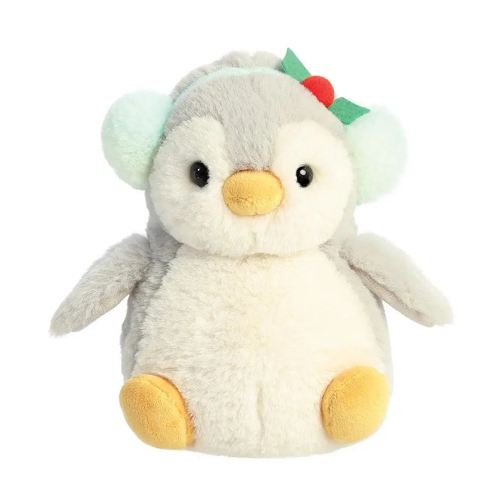 Aurora Pompom Penguin With Earmuffs 18Cm Soft Toy 1