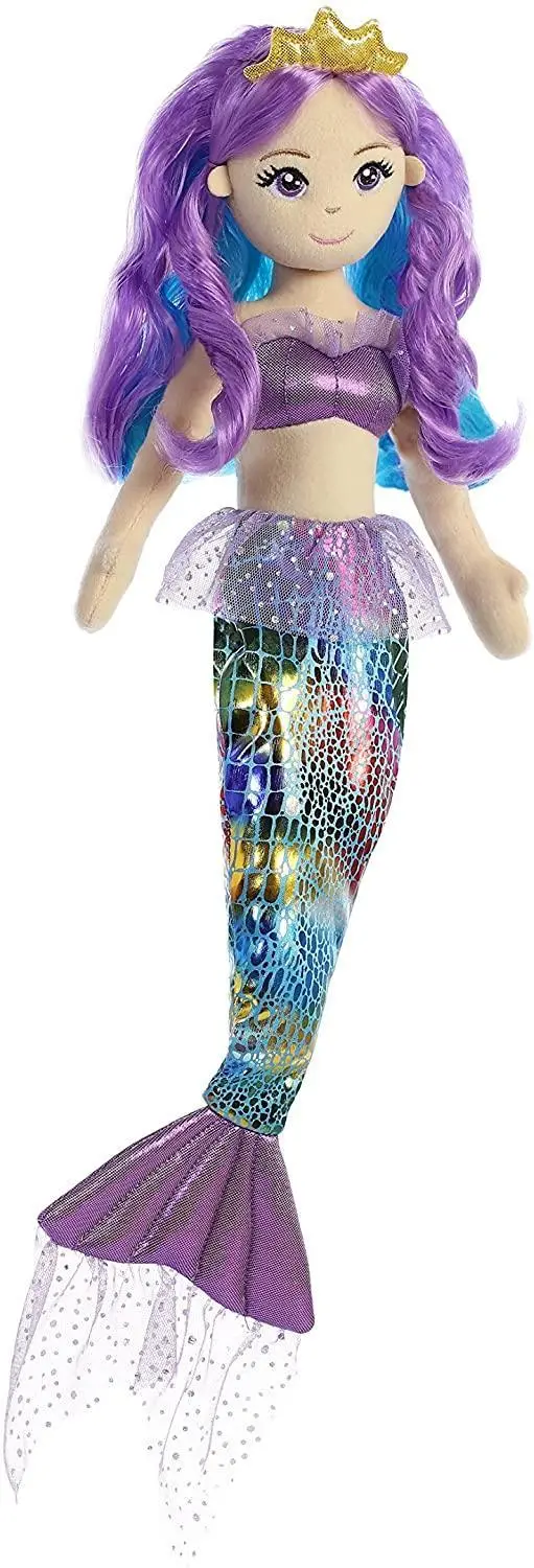 Aurora World Sea Sparkles Mermaid Doll Rainbow Violet 18-Inch Dolls 1