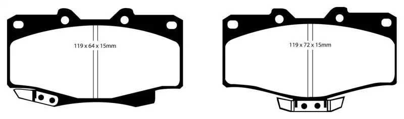 Ebc Yellowstuff High-Performance Front Brake Pads — 1990–1991 Toyota 4Runner 2.4L 1