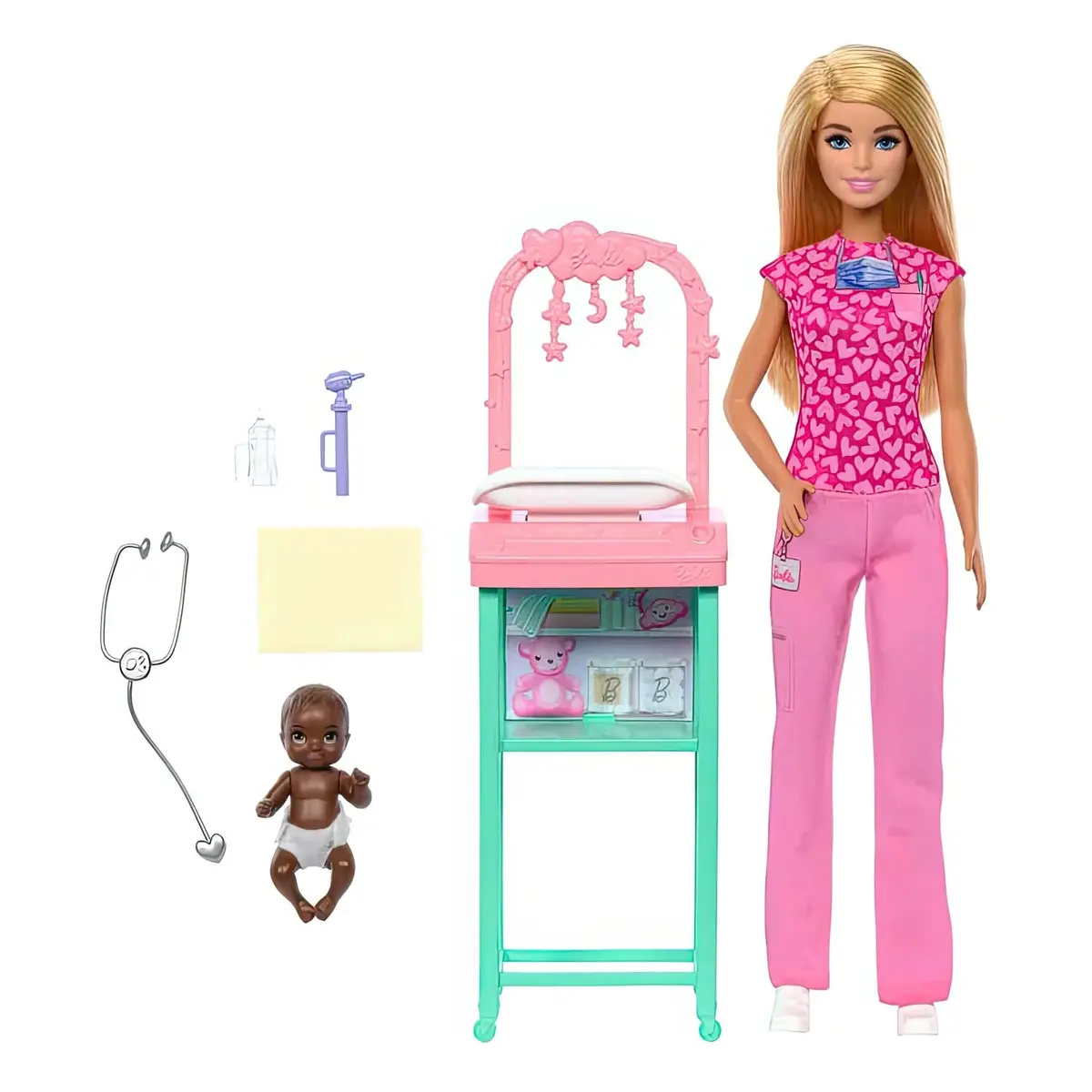 Barbie Baby Doctor Doll With Blonde Fashion Doll Playset 1