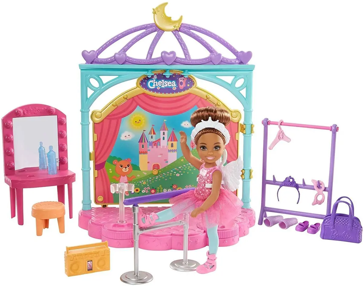 Barbie Club Chelsea Doll And Ballet Playset (6-In Brunette) With Accessories 1