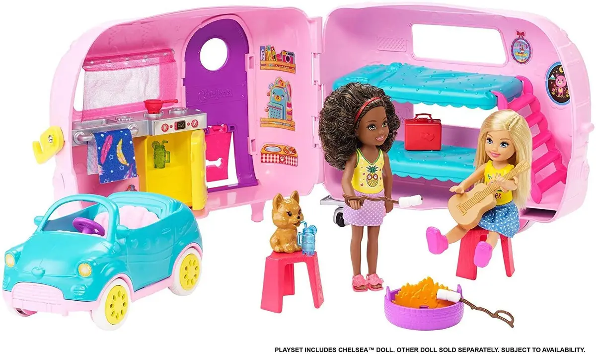 Barbie Club Chelsea Playset With Doll, Puppy, Car, Transforming Camper And Accessories 1