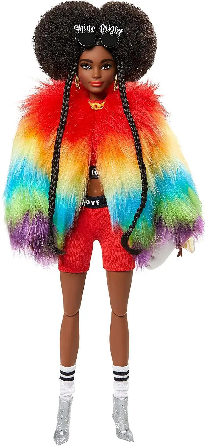 Barbie Extra Doll #1 In Rainbow Coat With Pet Poodle 1