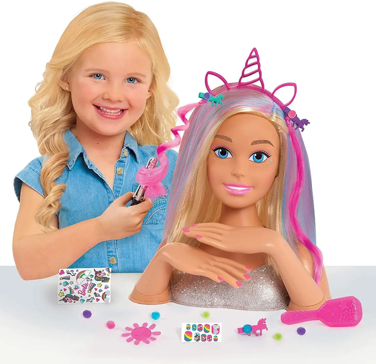 Barbie Glitter Hair Deluxe Styling Head 1