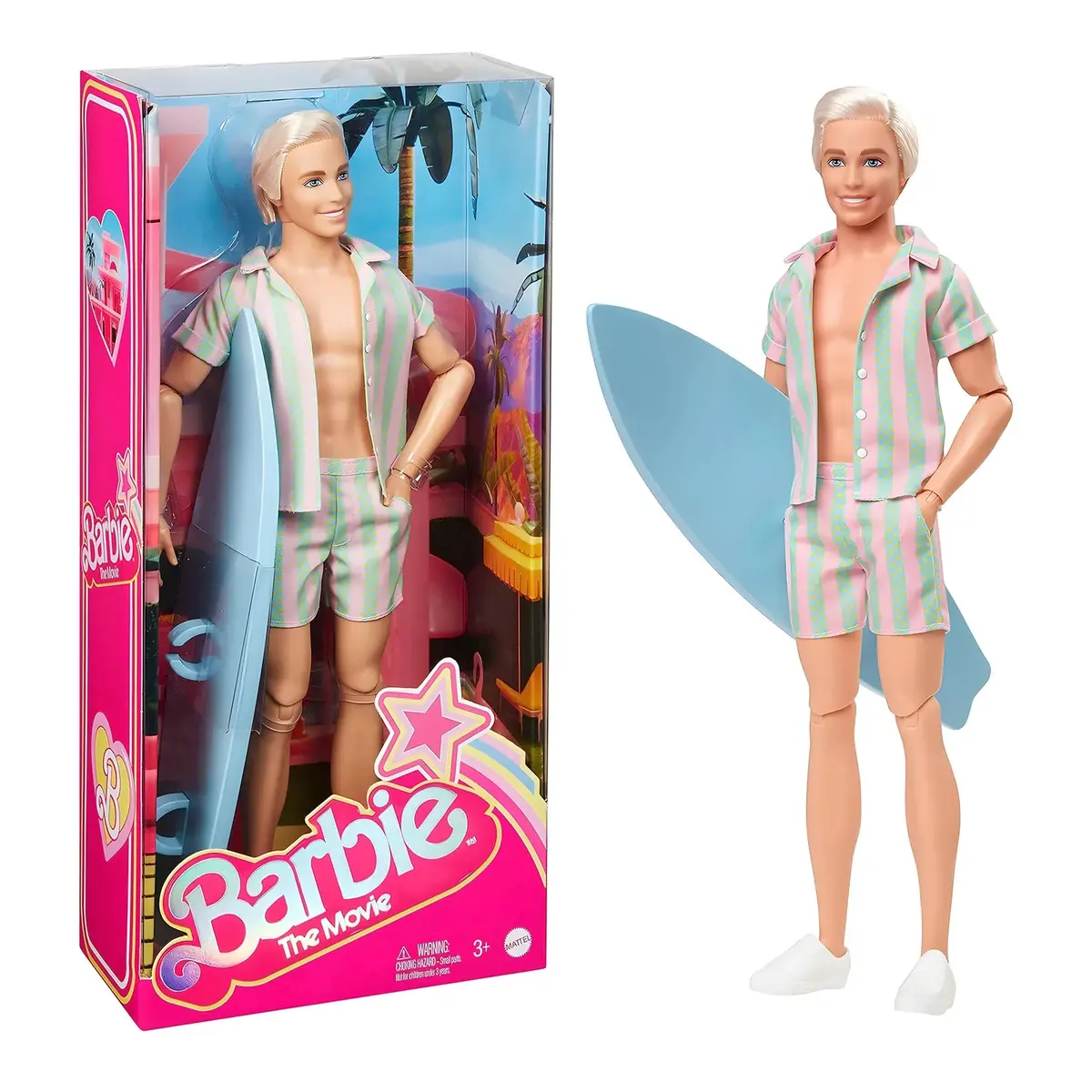 Barbie Movie Ken Doll Pastel Stripes Beach Set 1