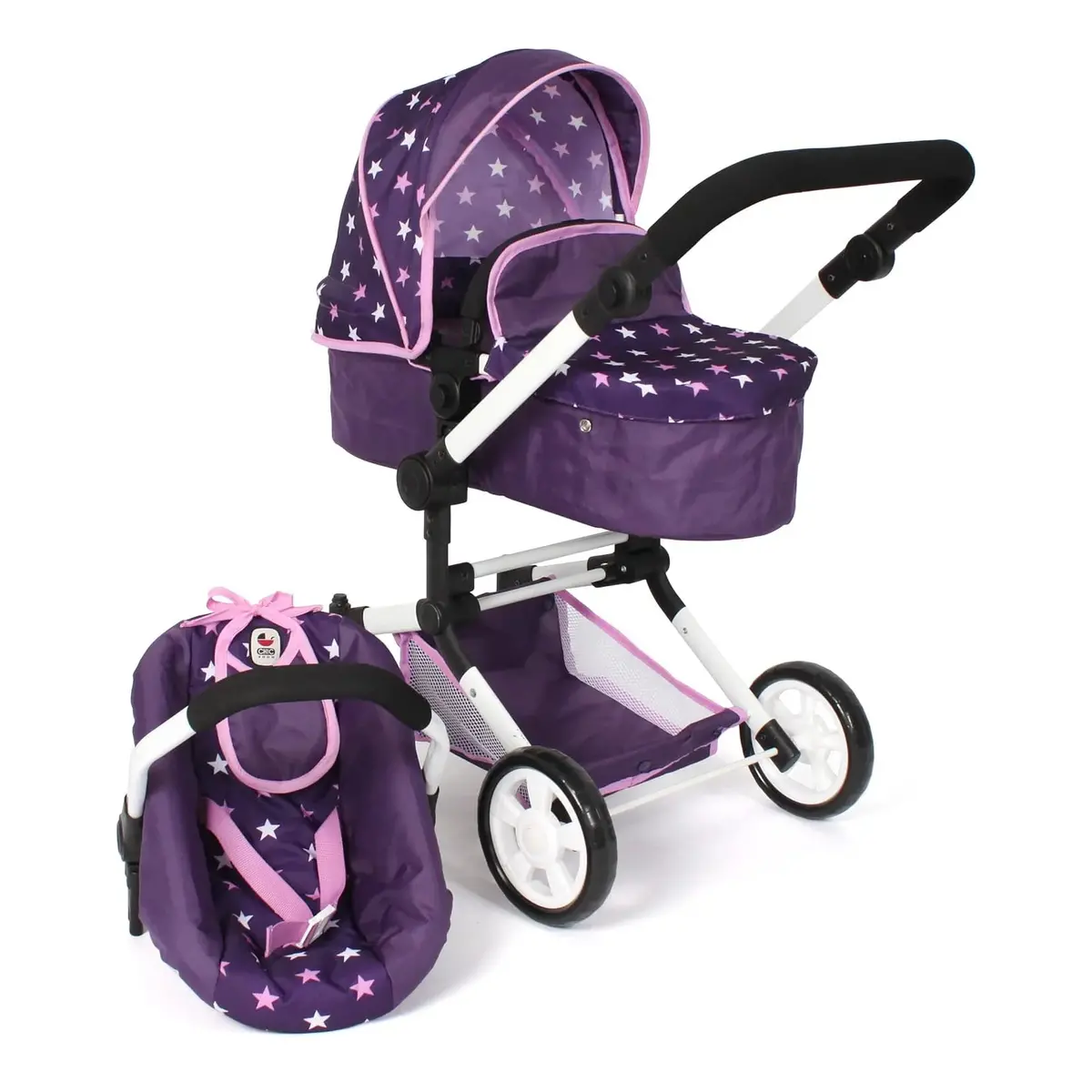 Bayer Chic 2000 Linus Doll's Pram - Stars Purple 1