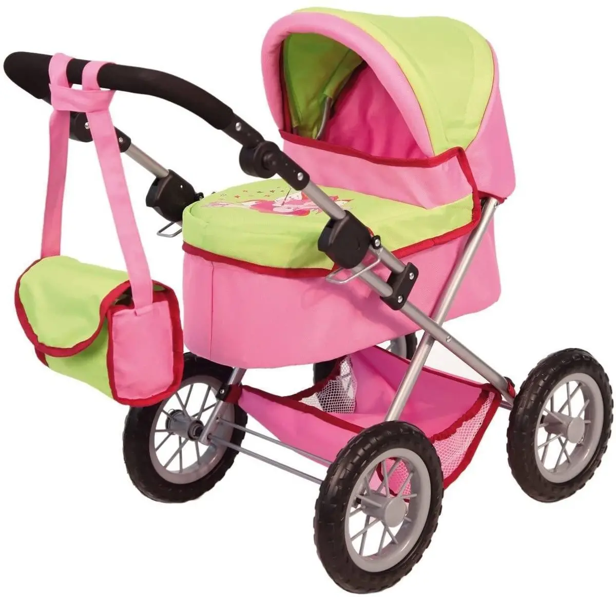 Bayer Design Doll Pram (Pink/ Green) Dolls Accessories 1