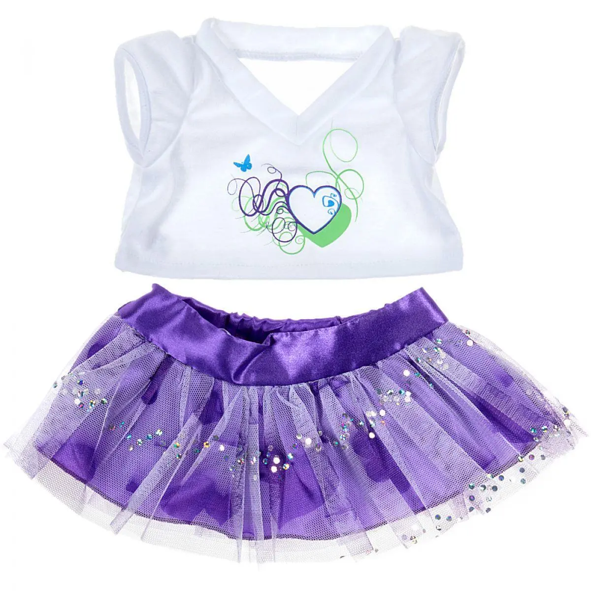 Be My Bear 20230 Purple Hearts Outfit For Doll 40Cm 1