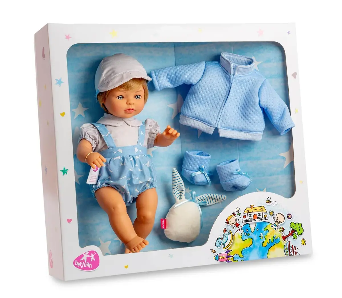 Berjuan 12190 Interactive Crying Baby Doll 38Cm With Extra Outfit - Blue 1