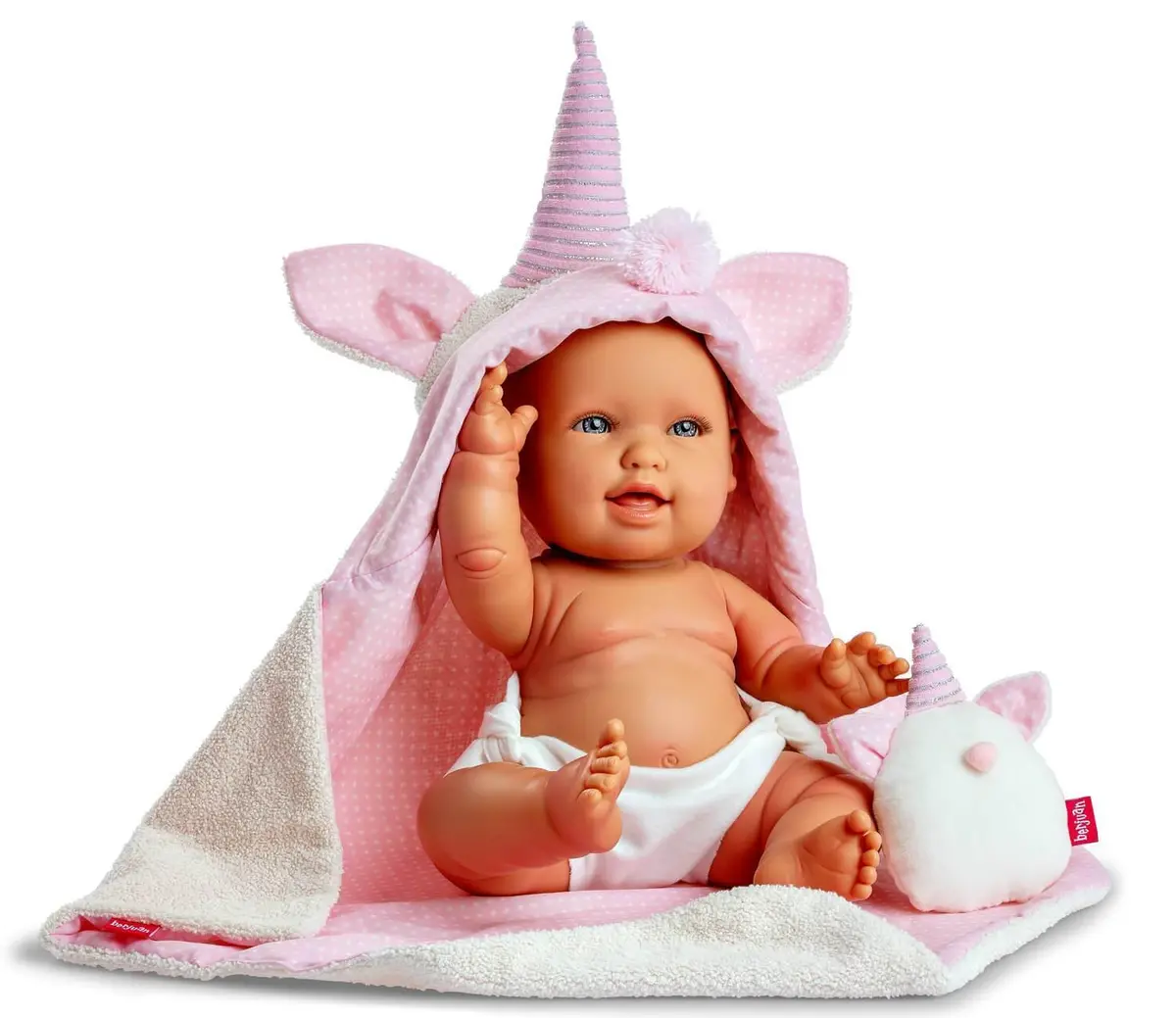 Berjuan 3133 Andrea Baby Unicorn Doll - Pink 1
