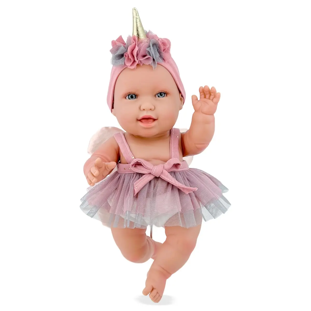 Berjuan 3138 Andrea Baby Unicorn Pink Doll 38Cm 1