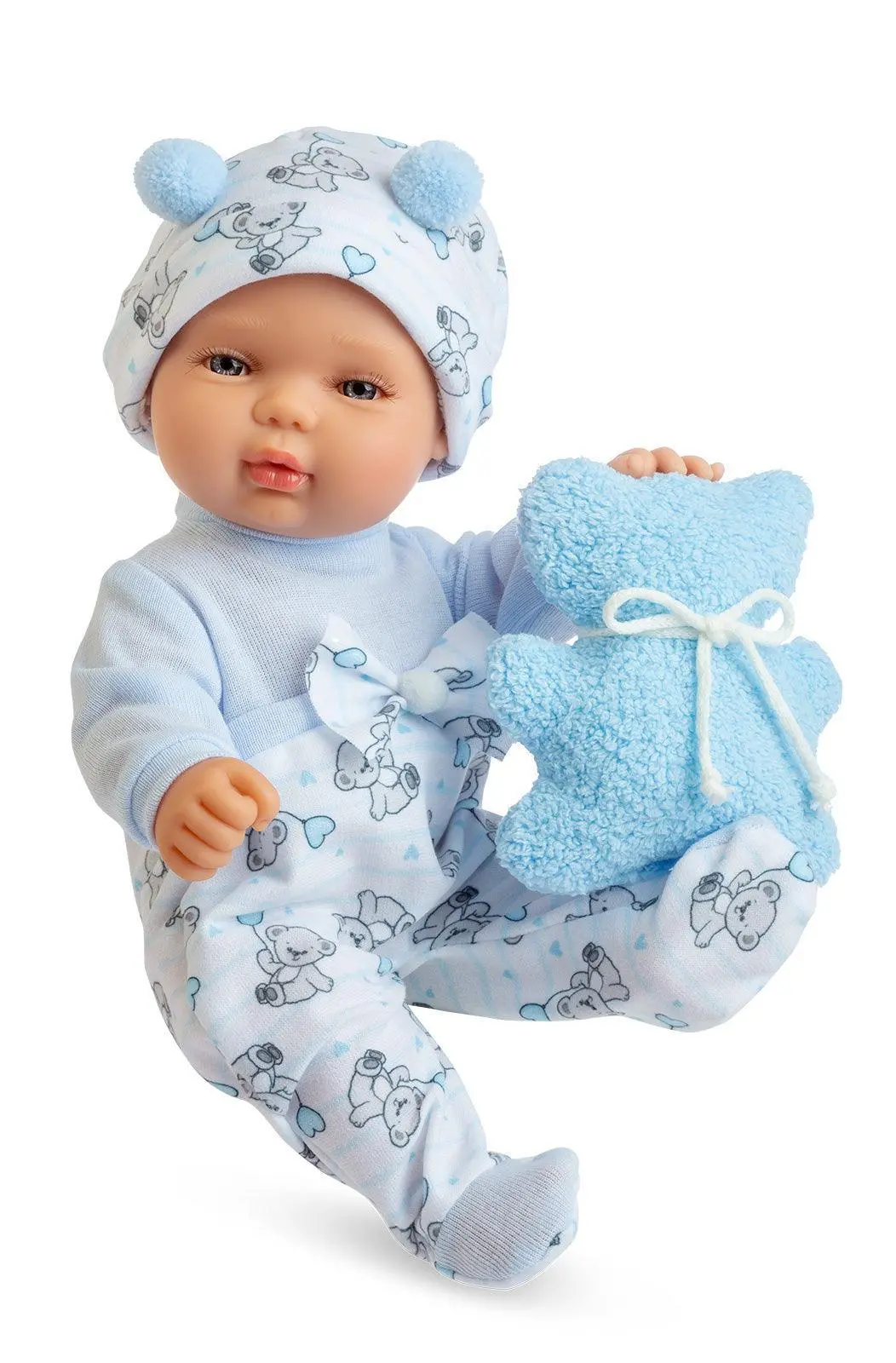 Berjuan 498 Baby Smile Pyjama Doll 34Cm - Blue 1