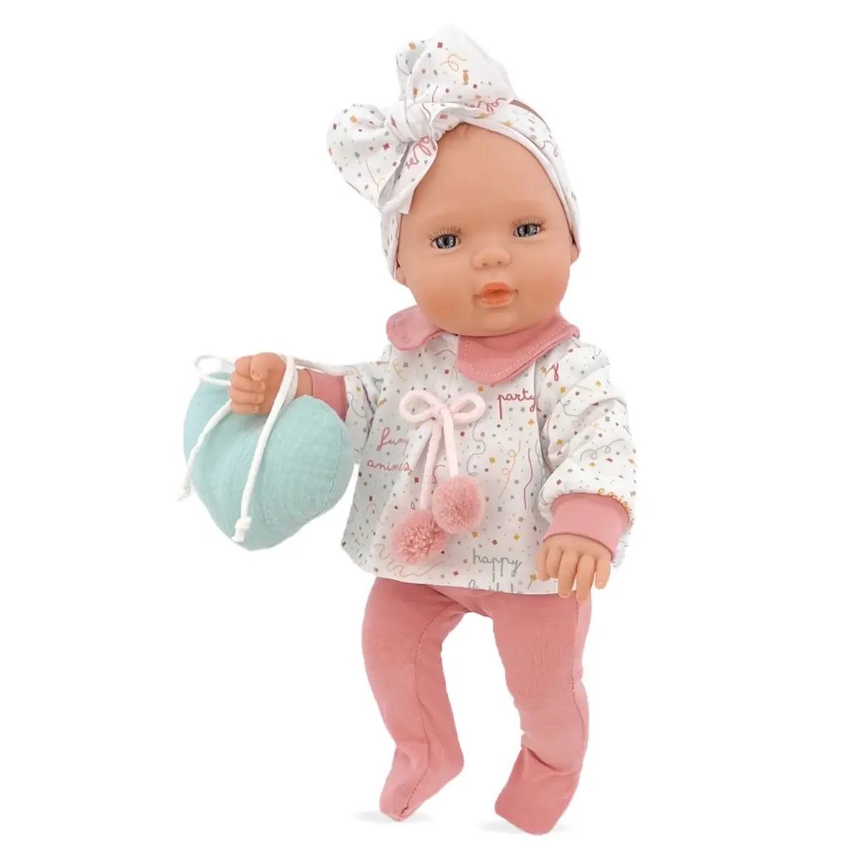 Berjuan Baby Smile Girl Pink Bow Doll 30Cm 1