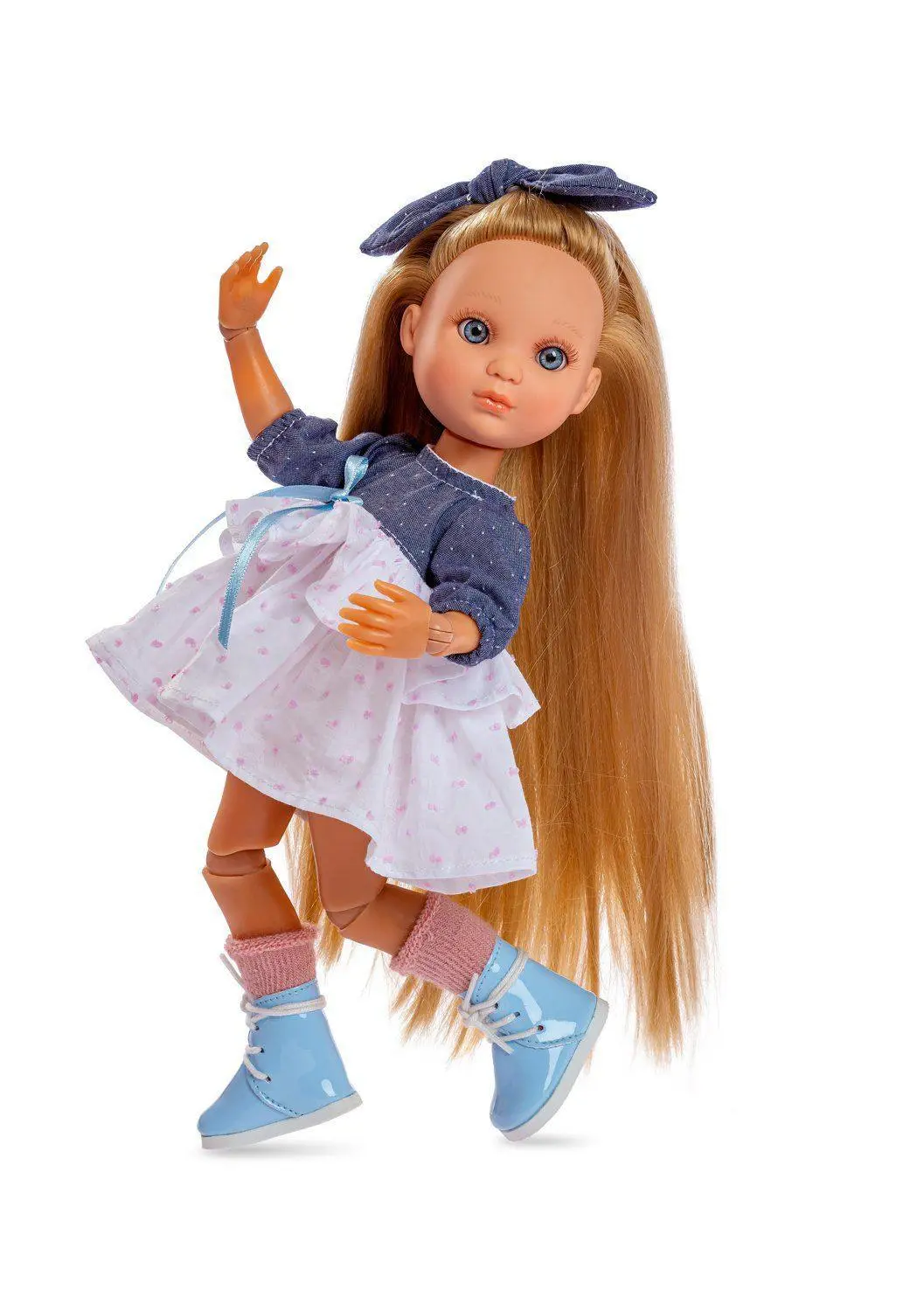 Berjuan Doll 5821 - 35Cm Luxury Dolls - Eva Articulated With Gray And White Dress 1