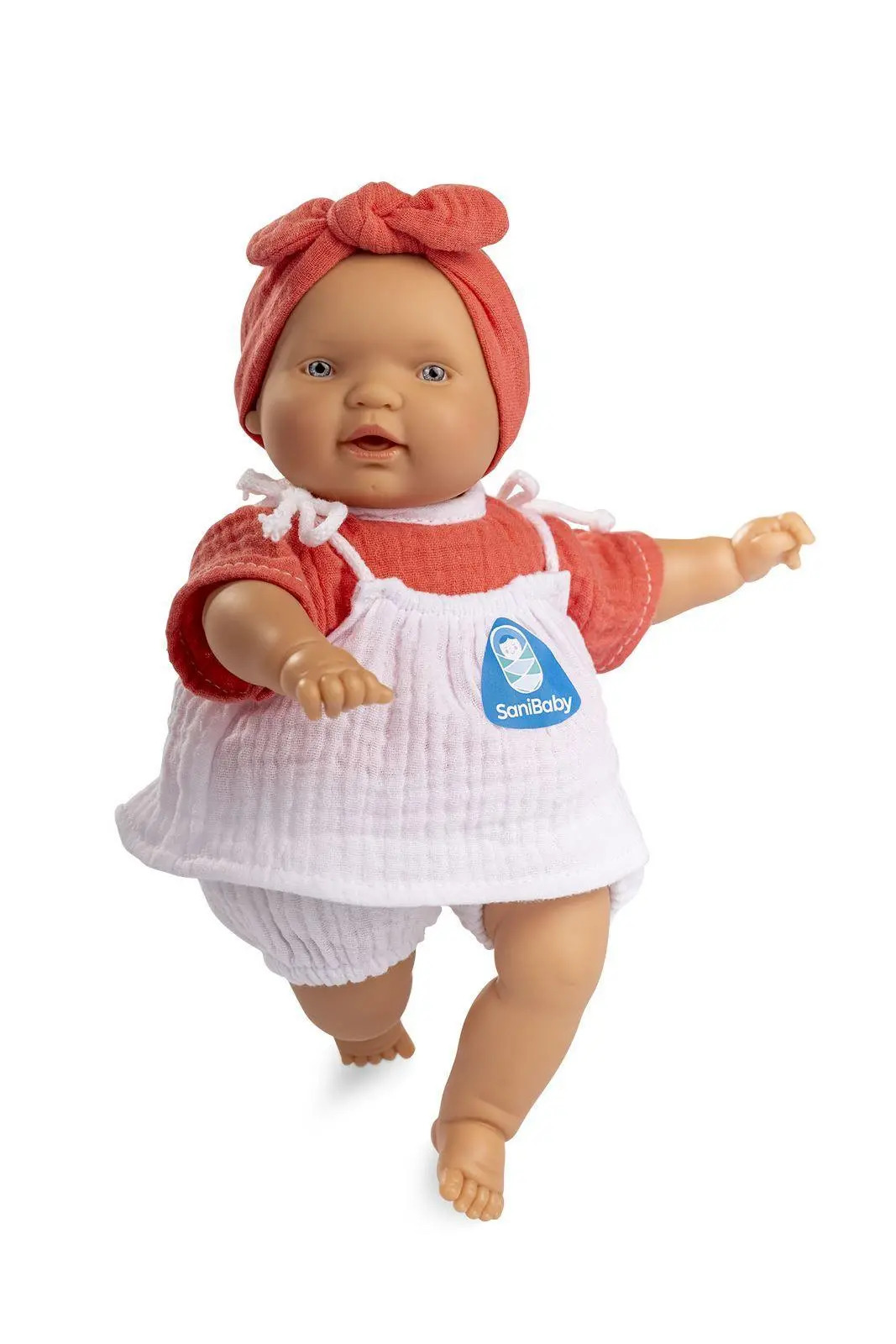 Berjuan Sanibaby Antibacterial Doll With Coral Bow 1
