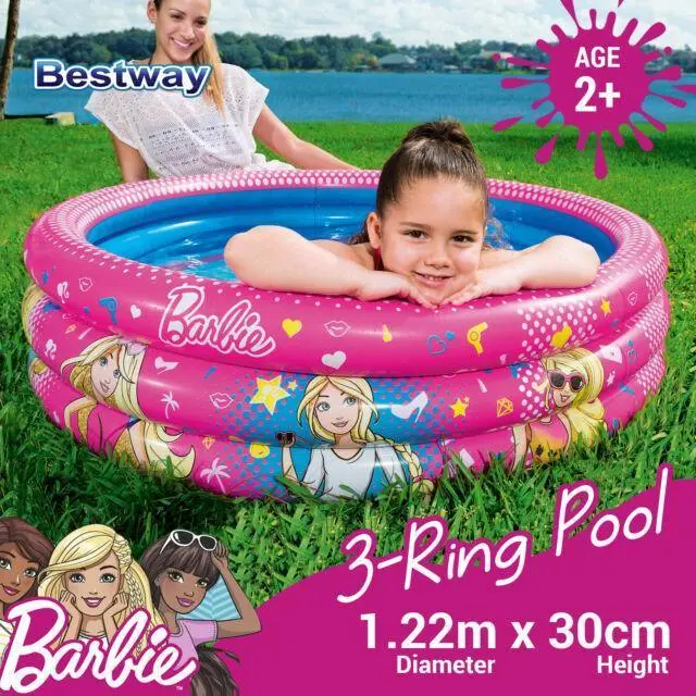 Bestway Barbie 3-Ring Inflatable Swimming Pool For Children Outdoor 1