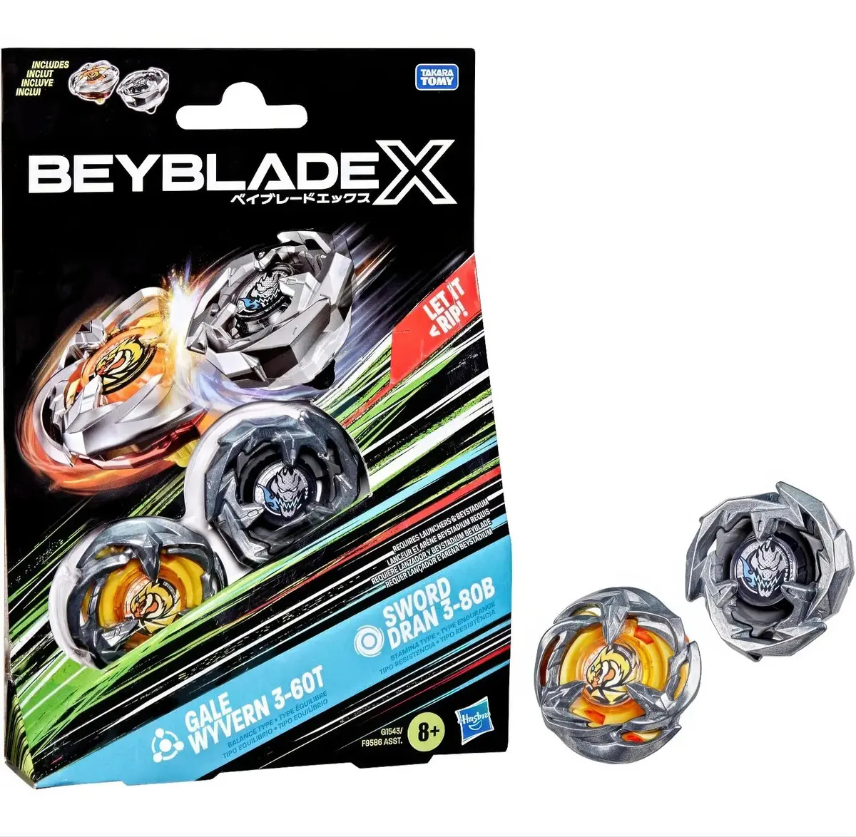 Beyblade X - Gale Wyvern 3-60T & Sword Dran 3-80B Dual Pack 1