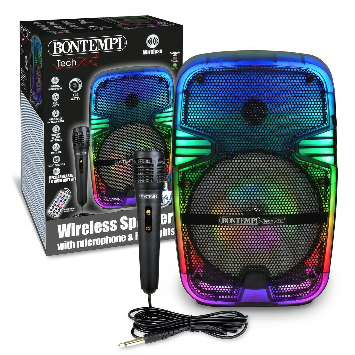 Bontempi Wireless Speaker With Microphone & Rgb Lights 1
