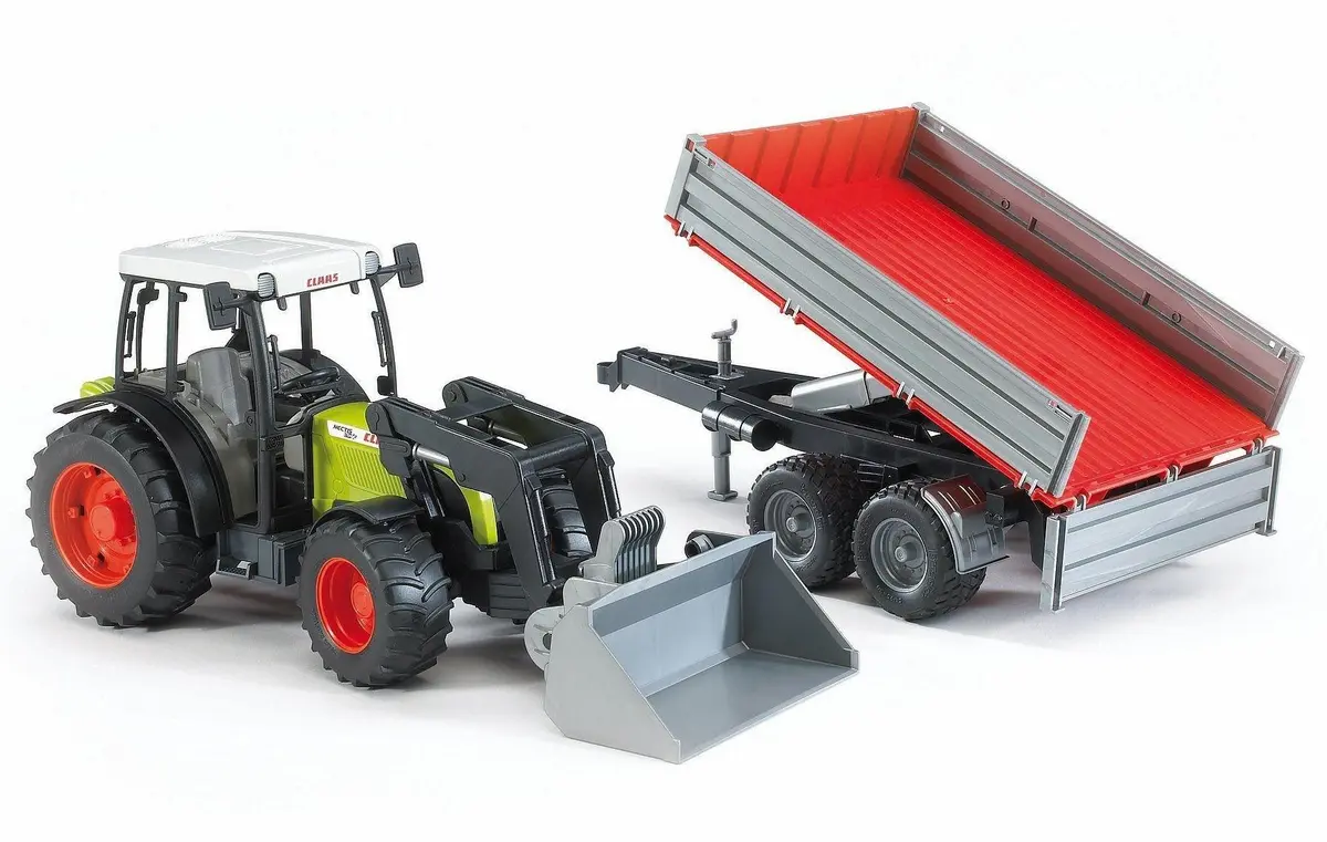 Bruder 02112 Claas Nectis With Frontloader And Tipping Trailer 1
