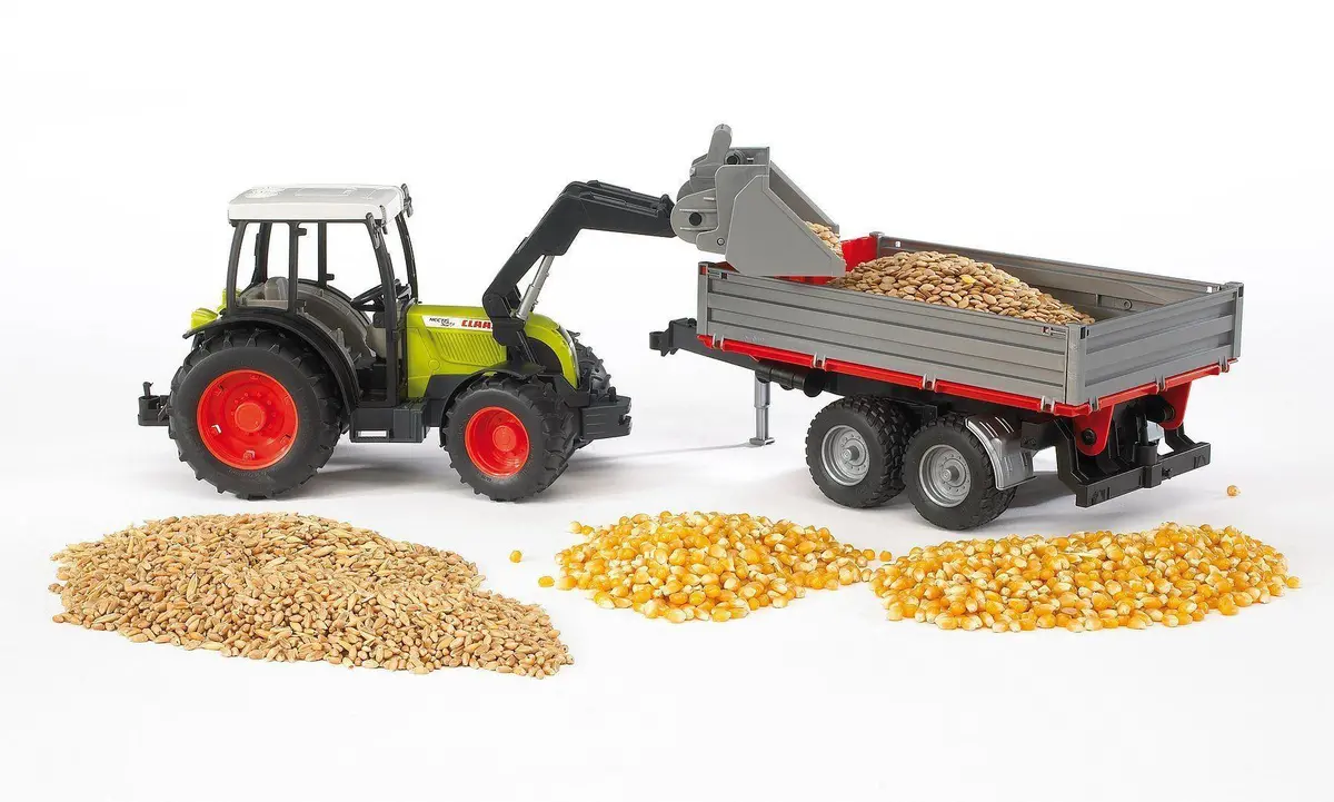 Bruder 02112 Claas Nectis With Frontloader And Tipping Trailer 2