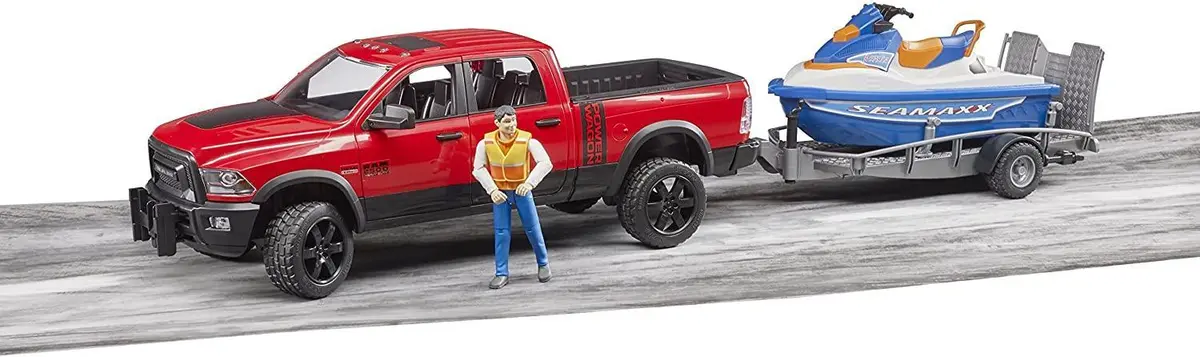 Bruder 02503 Power Wagon With Trailer And Personal Water Craft With Driver 1