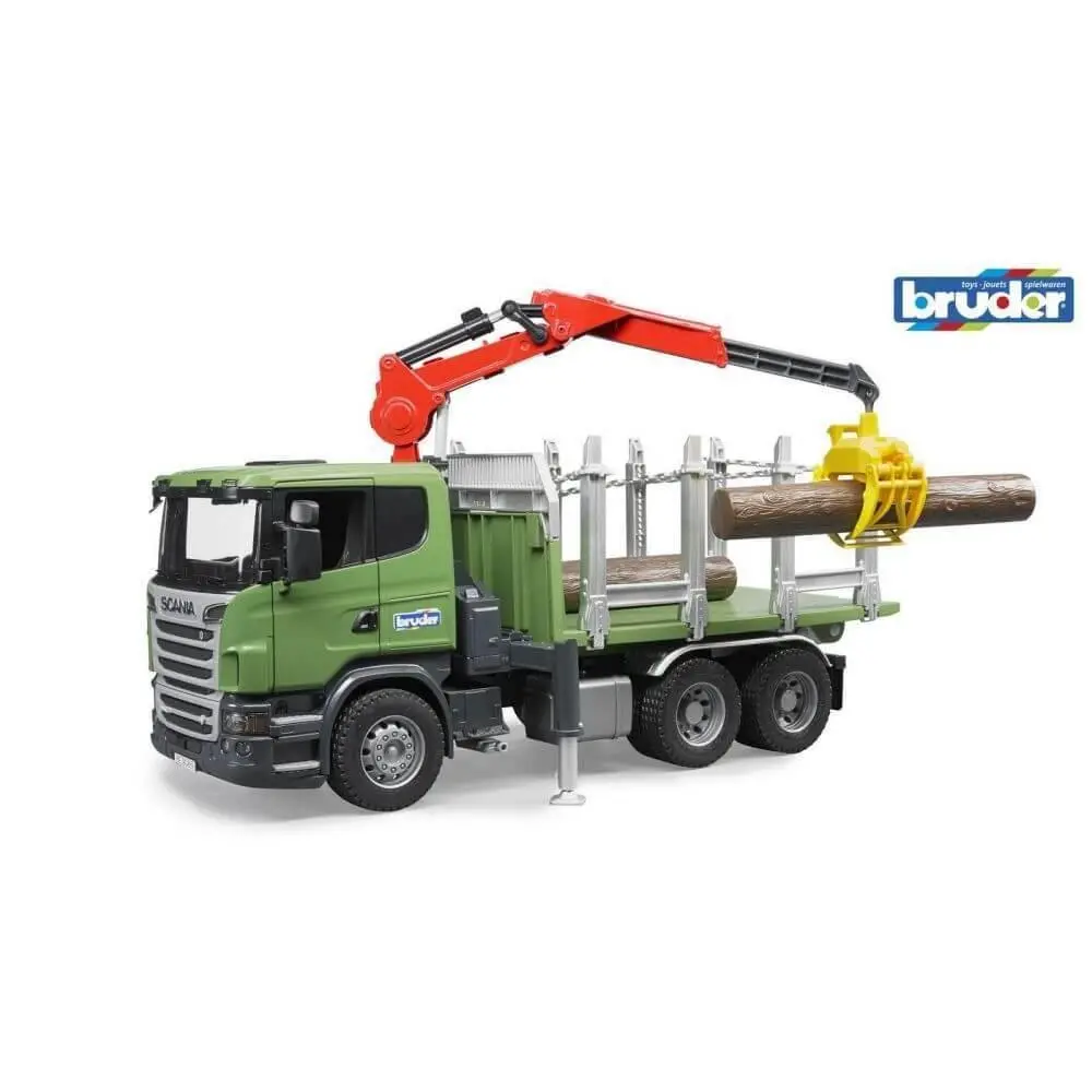 Bruder 03524 Scania R Series Timber Truck And Crane Playset 1