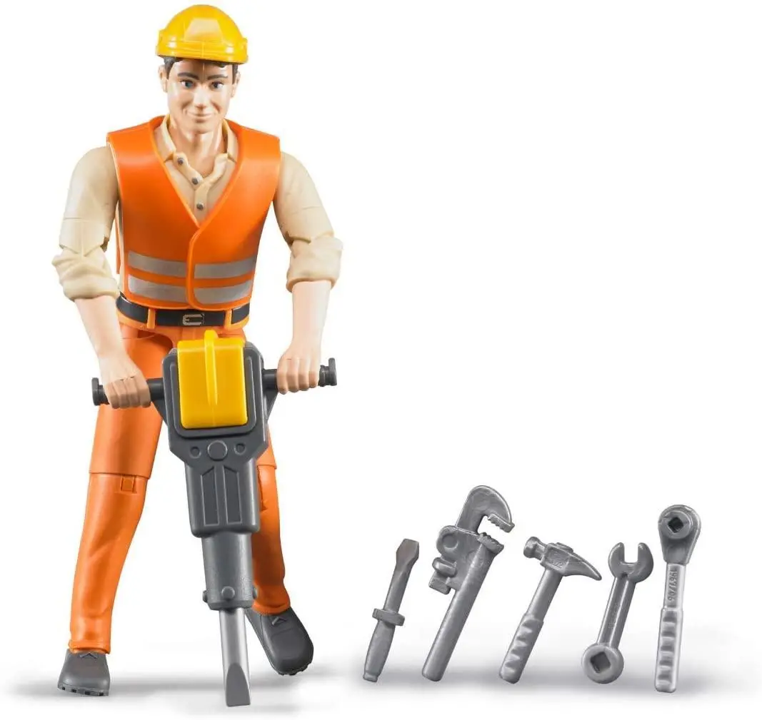 Bruder 60020 Bworld Construction Worker With Accessories 1