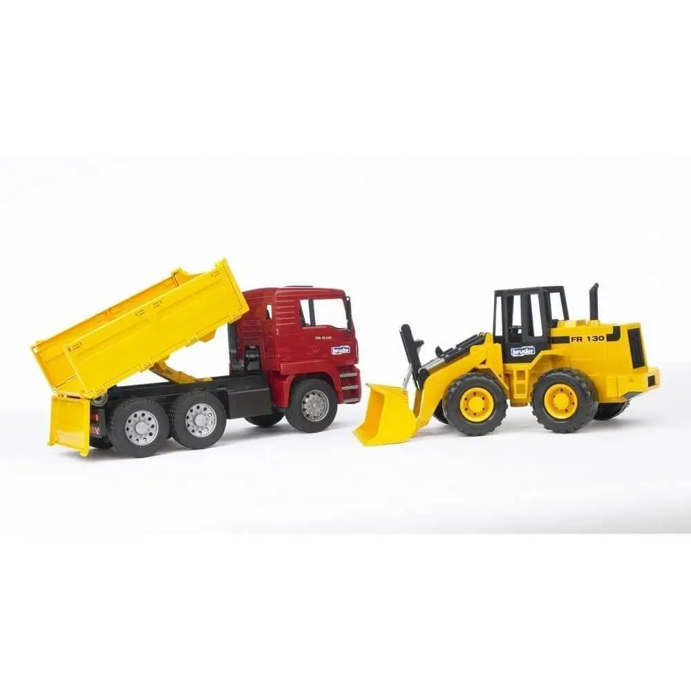 Bruder Man Tga Construction Truck With Road Loader Playset 1