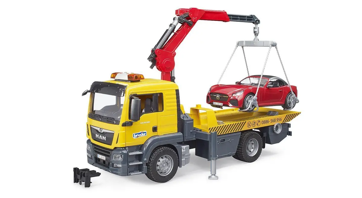 Bruder Man Tgs Tow Truck With Roadster 1