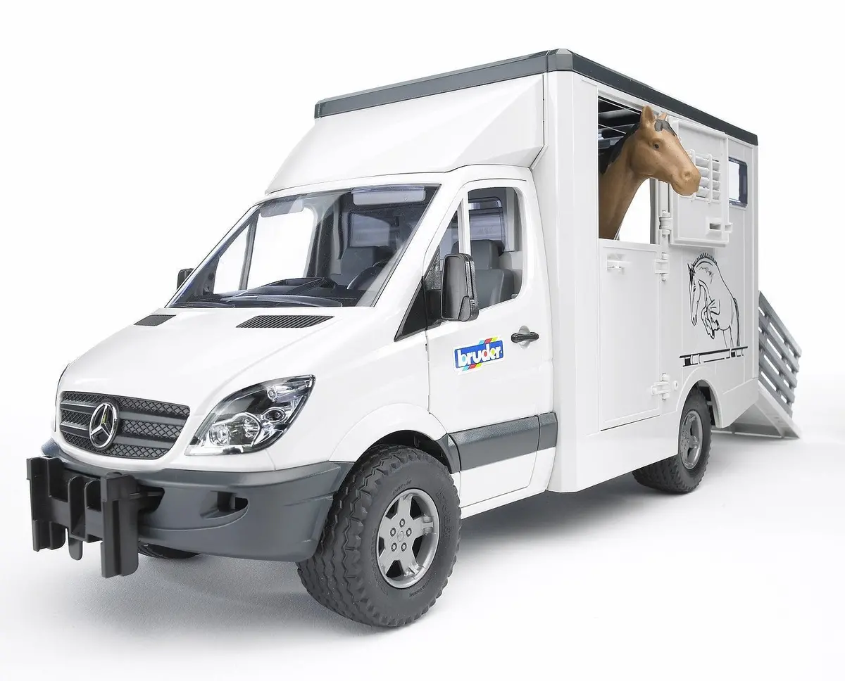 Bruder Mercedes Benz Sprinter Animal Transporter With 1 Horse 1