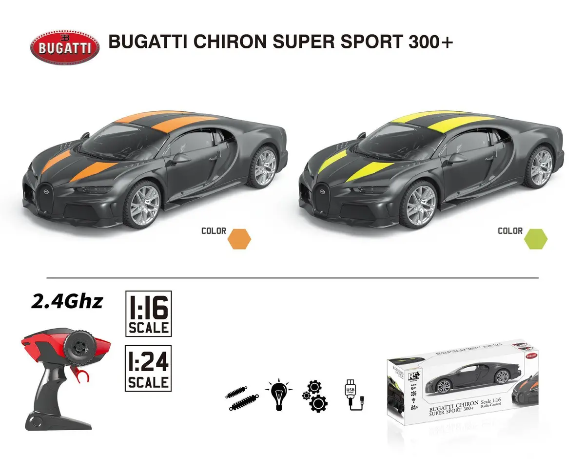 Bugatti Chiron Super Sport Remote Control Car With Lights 1:16 Scale 1