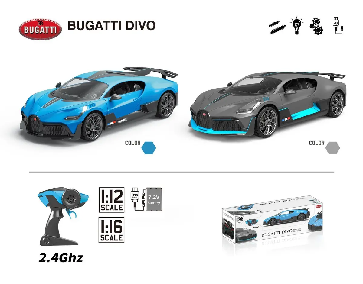 Bugatti Divo Remote Control Car With Lights 1:12 Scale 1
