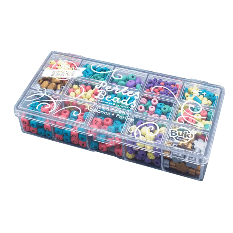 Buki France Box Of Wooden Beads – Colours 1