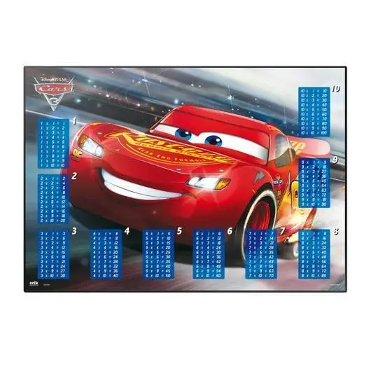 Cars 3 Educational Desktop Mat With Multiplication Tables 1