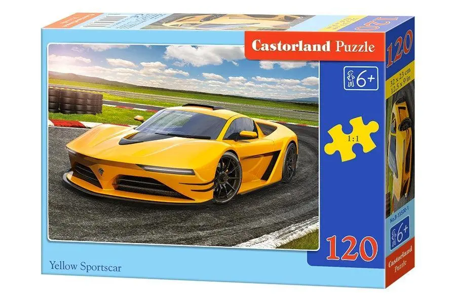 Castorland 120 Piece Jigsaw Puzzle - Yellow Sports Car 1