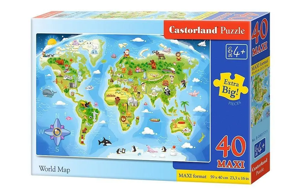 Castorland 40 Piece Jigsaw Puzzle - World Map 1