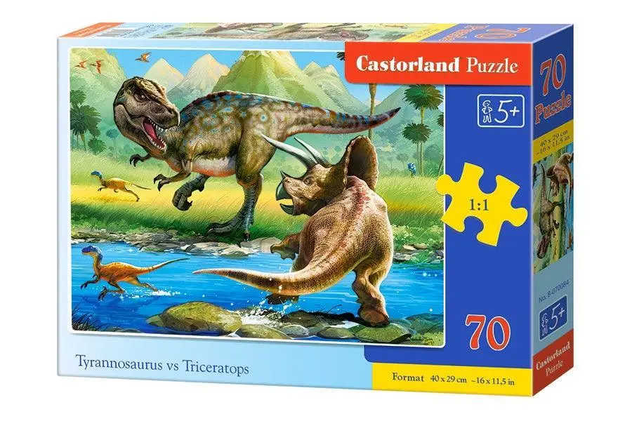 Castorland 70 Piece Jigsaw Puzzle - Tyrannosaurus Vs Triceratops 1