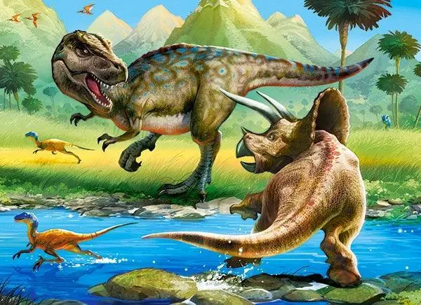 Castorland 70 Piece Jigsaw Puzzle - Tyrannosaurus Vs Triceratops 2