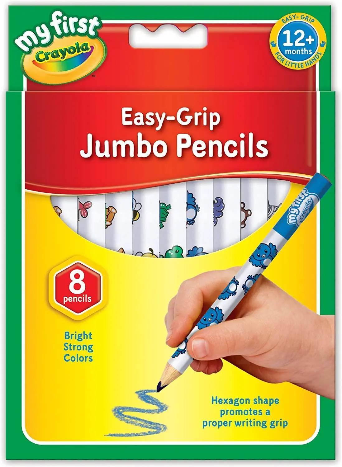 Crayola My First Jumbo Easy Grip Colouring Pencils, Pack Of 8 1