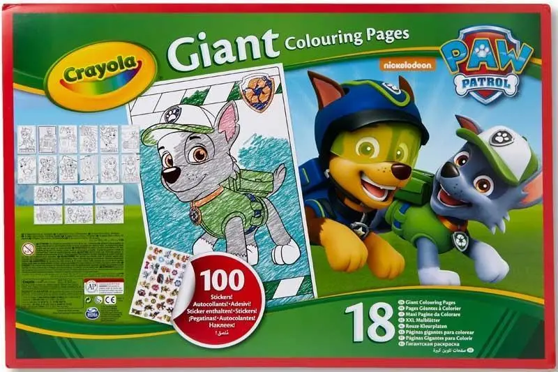 Crayola Paw Patrol Giant Colouring Pages With Stickers 1