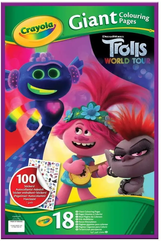 Crayola Trolls World Tour Giant Colouring Pages With Stickers 1